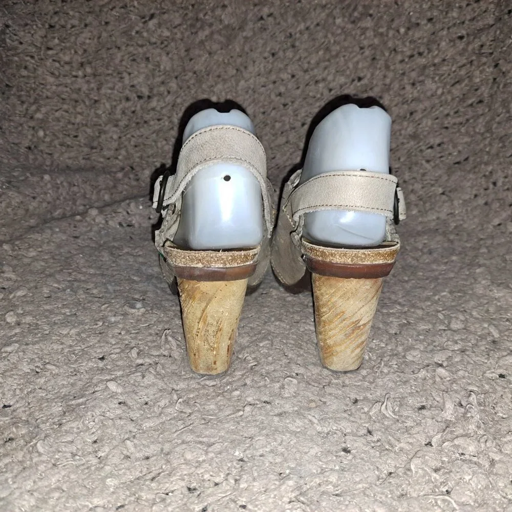 EL NATURALISTA-N789 Vereda Wedge-Tan/Brown Leather-Slingback-Sz 38-Near Mint - Picture 6 of 10